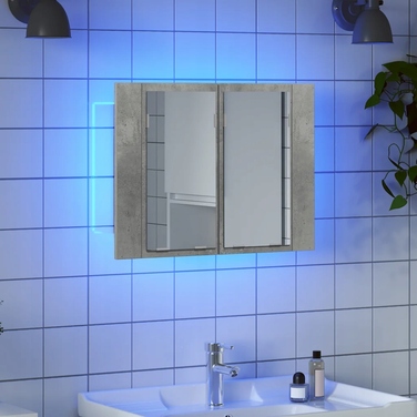 Шафа у ванну кімнату з дзеркалом та RGB LED-підсвіткою, колір 