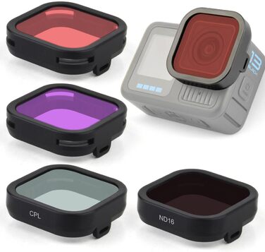 Фільтри для GoPro Hero 13: ND/CPL/Rot/Magenta, комплект 4 шт. для підводної зйомки