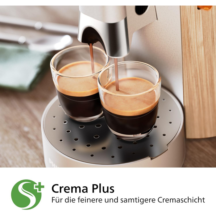 PHILIPS Senseo Select Coffee Pad Machine - Intensity Plus, Memo function for 3 coffee specialties, Crema Plus, Environmentally friendly product with 37% bio-based plastic, Silk White (CSA240/05)