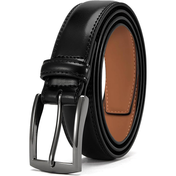 Чоловічий шкіряний ремінь Flintronic, 90/100/110/120/130 см. Металевий ремінь у стилі ретро, 33 мм. Підходить для джинсів, костюмів. Колір: чорний. Розмір: 92 (загальна довжина 100 см)