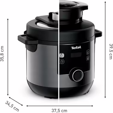 Мультиварка-скороварка Tefal CY7788 Turbo Cuisine & Fry, 7,6 л, 14 програм, фритюрниця, з додатком рецептів