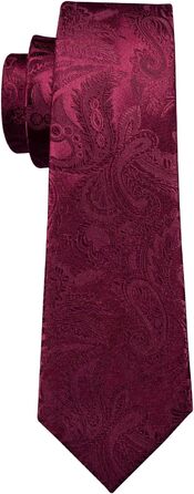 Краватка з пасмом, нагрудна хустинка та запонки Barry.Wang, 3 шт., червоний колір. Ідеально для урочистих подій та весілля.