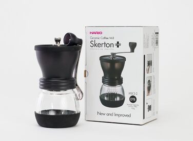 Кавомолка Hario Skerton Plus MMCS-2B, скляна, чорна