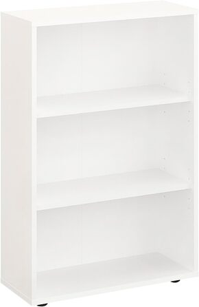 Книжкова шафа KOMTO Regal 80 см, біла, 3 полиці, регульовані, стелаж для зберігання, 80x90x24 см
