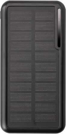 Powerbank SBS Solar 10000mAh з сонячною панеллю, USB-C, USB-A, чорний