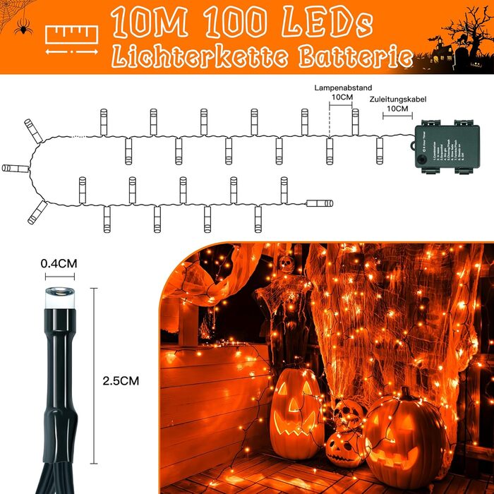 Ланцюжок прикрас Ollny з 150 LED, 15 метрів, тепле біле світло, 8 режимів, таймер, IP44, для дому та саду, вечірки, Різдва (зелений кабель)