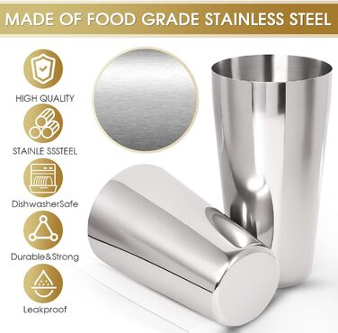 Набір для коктейлів FoiiLiio: професійний шейкер Boston, 12 предметів, нержавіюча сталь