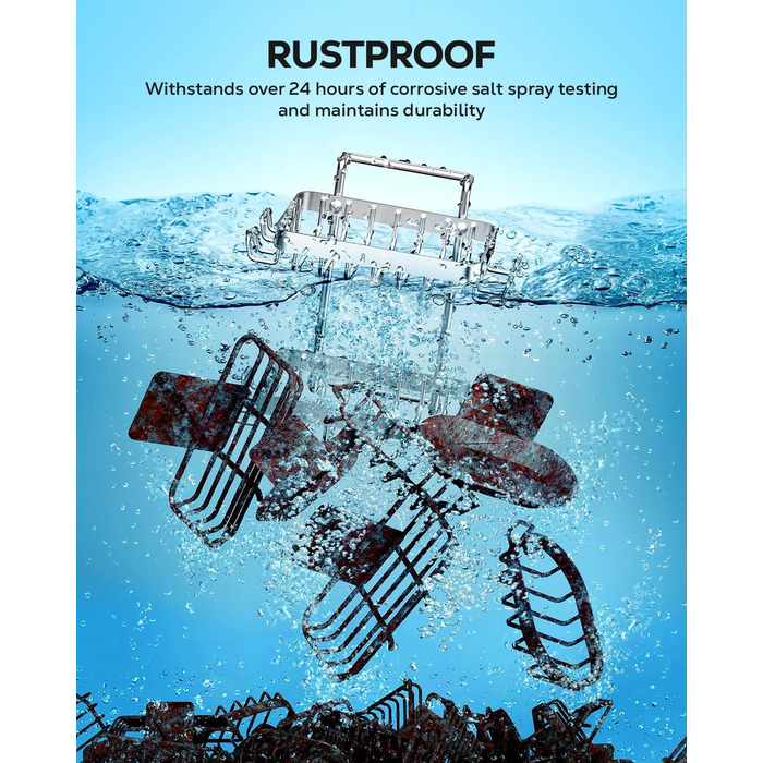 Підставка для мила Nieifi з двома ярусами та зливом, нержавіюча сталь, без свердління, для душової кабіни та ванної кімнати (срібляста)