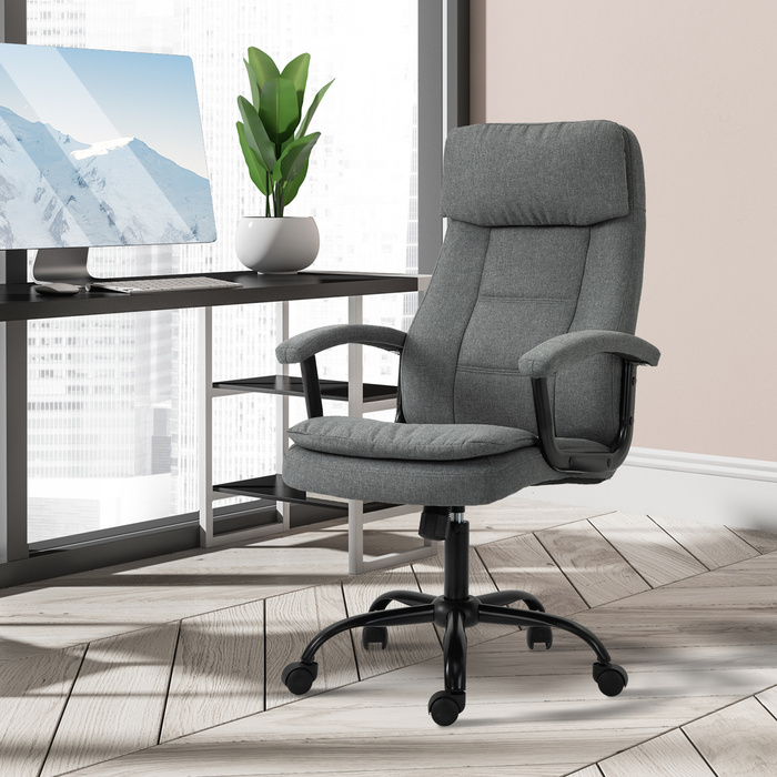 Vinsetto Massage Office Chair, Ergonomic Desk Chair, Adjustable Gaming Chair, Grey | Aosom