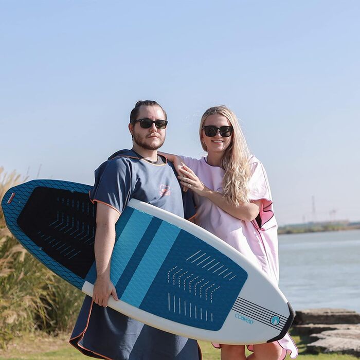 Hiturbo Microfiber Towel Poncho, Changing Aid for Beach & Surf, Poncho for Men and Women - Changing Robe, One Size Warm Hooded Cloak, Changing Aid for Surfing & Swimming