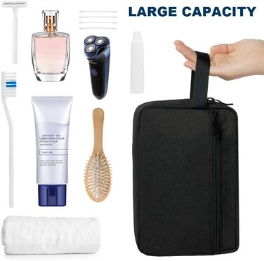 Чоловічий дорожній косметичний набір, жіноча культбагер великого розміру, косметичка-органайзер з подвійною блискавкою, чорна (#3)