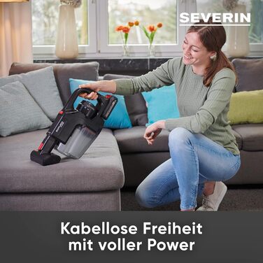 SEVERIN SEPURO: Акумуляторний ручний та стійковий пилосос з технологією мішка та акумулятором Einhell Power. Бездротовий пилосос з мішком для алергіків, акумуляторний пилосос, HV 7185 (PRO безмішковий варіант)