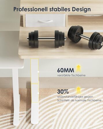 Регульований за висотою стіл OffiGo 120x60 з L-подновою для монітора, висувна шухляда, USB-порт, ергономічний комп'ютерний стіл, бежевий