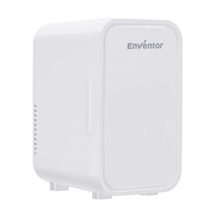 Mini холодильник Enventor 6L: портативний, для авто, кімнати, косметики, фруктів та напоїв (білий)