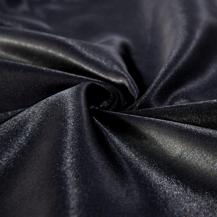 FLXXIE 2 Pack Satin Pillowcases for Skin and Hair, Luxurious and Silky King Size Pillowcases with Hotel Closure, Black, 50 x 90 cm