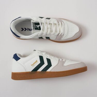 Кросівки Hummel для гандболу з шнурівкою, розмір 38 EU, білий, темно-синій, півонія