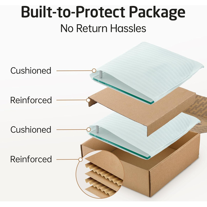 Скляна поличка для душу KES - 2 шт. з нержавіючої сталі (SUS304) для ванної кімнати