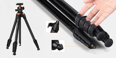 Штатив K&F Concept O235A1 + голова BH-40 + тримач для смартфона, 175 см, чорний