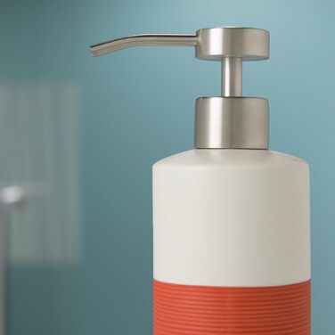 Дозатор для мила Sealskin Doppio, з натурального порцеляну, настільний, для ванної кімнати та кухні, ручна робота (Кораловий, Single)