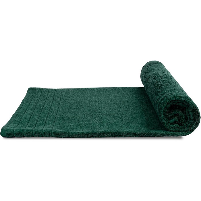 Набір рушників Tens Towels 8 предметів: 2 великі банні рушники, 2 рушники для рук, 4 серветки, 100% бавовна, гігроскопічні та швидкосохнучі, колір Jäger-grün (зелений), Large