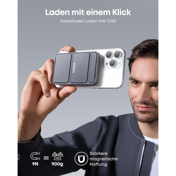 Anker MagGo Powerbank 5000mAh з магнітним кріпленням, USB-C, для iPhone 17/16/15/14/13/12, Interstellar