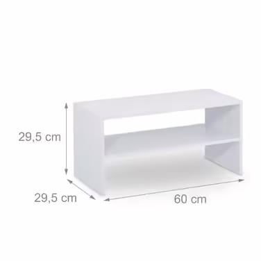 Relaxdays White Shoe Rack with 2 Shelves