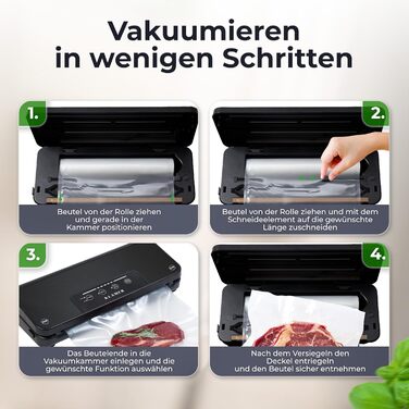 KLAMER Vakuumierer Classic Pro 80 (2024) - Професійний вакуумний пакувальник для продуктів (2024), чорний