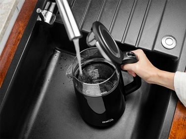 Електричний чайник Emavo з регулюванням температури, 2200 Вт, 1,7 л, чорний