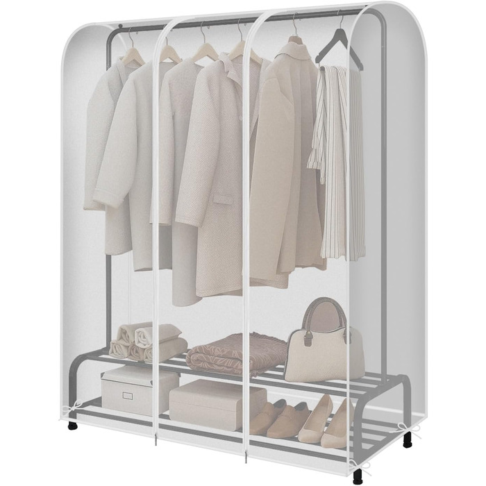 2 шт. Пранці для одягу GQC, великі, прозорі, з PEVA, 150 x 50 x 150 см - захист від пилу, для одягу, костюмів, пальто, сорочок, курток