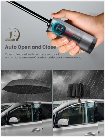 MidingChai Парасолька-зонт Штормостійка, велика, з захистом від УФ, автоматична, портативна, XXL для гольфу, подорожей та відпочинку, чорна (для чоловіків та жінок)