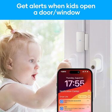 Бездротова сигналізація AGSHOME для дому, 15 елементів, Wi-Fi, 120 дБ, розширювана, сумісна з Alexa та Google Assistant
