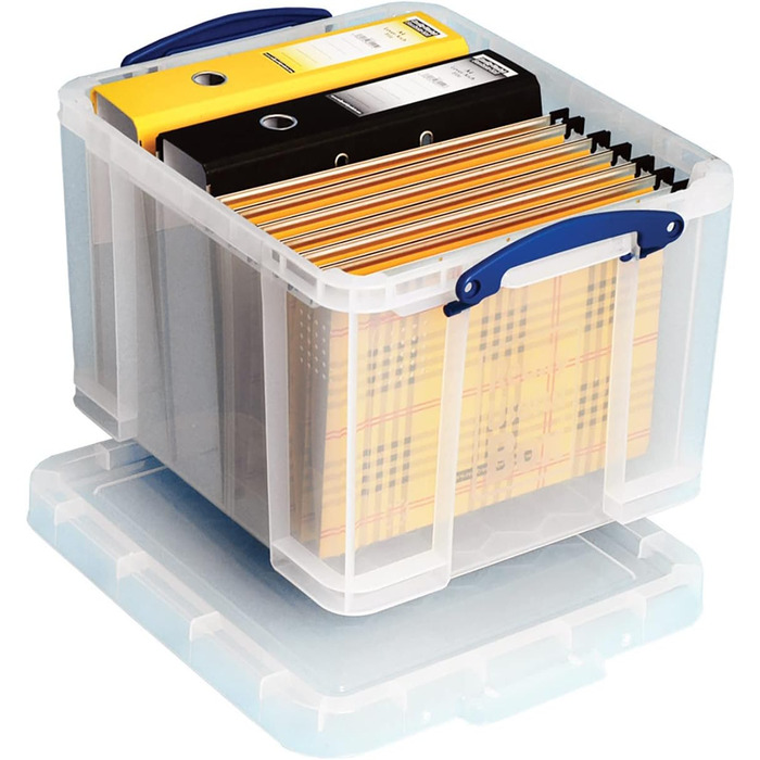 Really Useful 35C Plastic Storage Box - Lightweight, Robust, Stackable - 35 Liters - 480 x 390 x 310 mm - Transparent