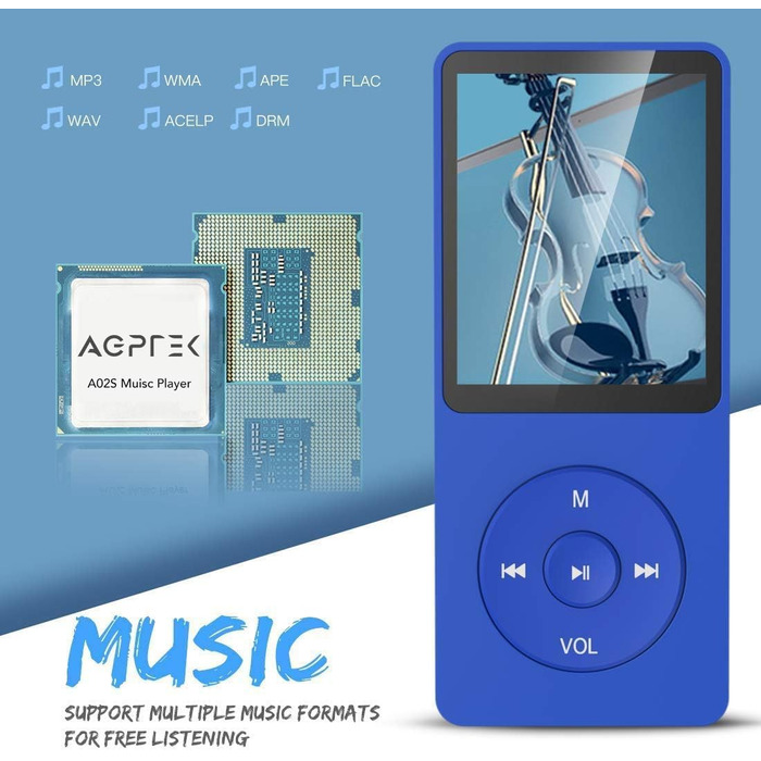 MP3-плеєр AGPTEK 16GB з екраном 1.8