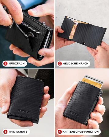 SF SCOFIELD Duality Magflip Premium Slim Wallet with Coin Pocket | Card Holder with Coin Pocket for 9-10 Cards | Card Wallet | Men's Wallet | RFID Protection | Credit Card Holder | Smart Wallet