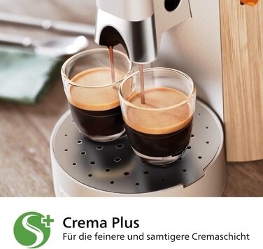 PHILIPS Senseo Select Coffee Pad Machine - Intensity Plus, Memo function for 3 coffee specialties, Crema Plus, Environmentally friendly product with 37% bio-based plastic, Silk White (CSA240/05)