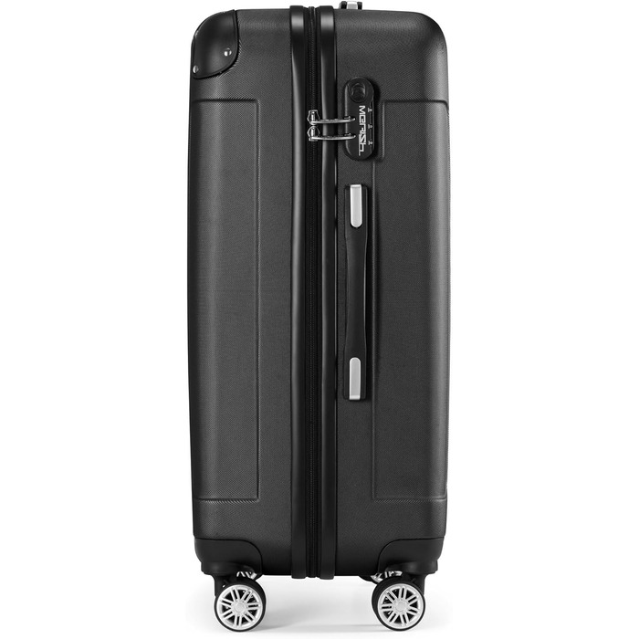 Чемодани Merish: 3-кільний набір валіз на коліщатках з жорстким корпусом у 9 кольорах (чорний, антрацитовий, L)