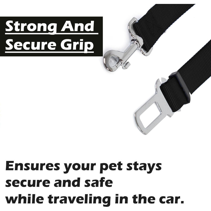Ремінь безпеки для собак, регульований, міцний, захист, для подорожей з тваринами, 70 см, 2 шт.