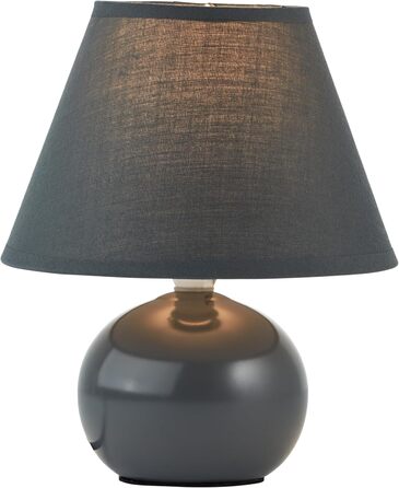 BRILLIANT Primo: стильна настільна лампа з тканинним абажуром - для спальні, вітальні та приліжкові столики - E14, з вимикачем, оранжева/темно-сіра