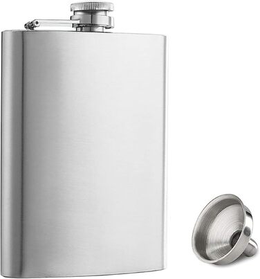 Фляга сталева 4oz з воронкою, не протікає, для чоловіків та жінок