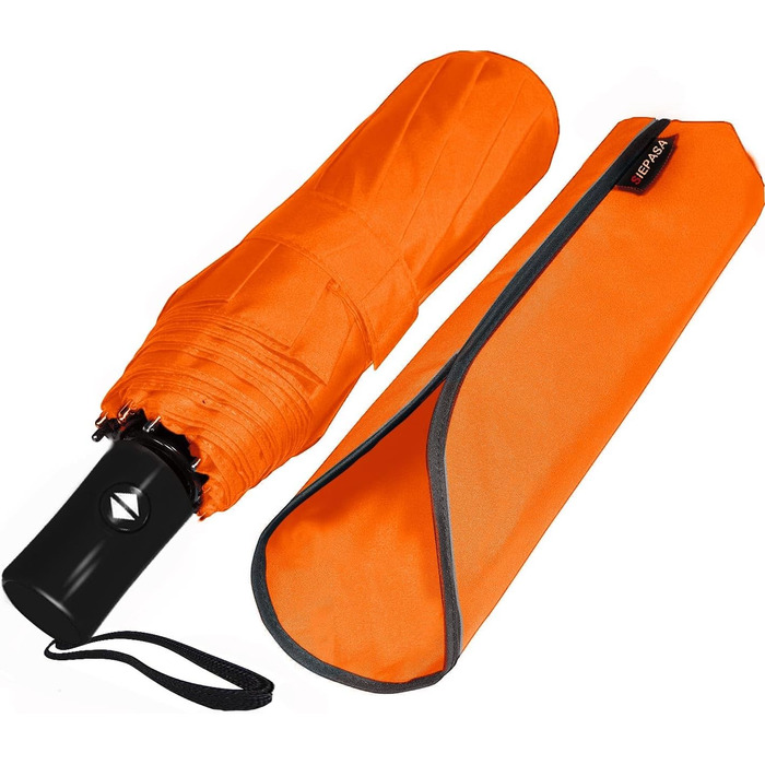 Зонт дорожній автоматичний SIEPASA, компактний, чорний у горошок (S-orange)