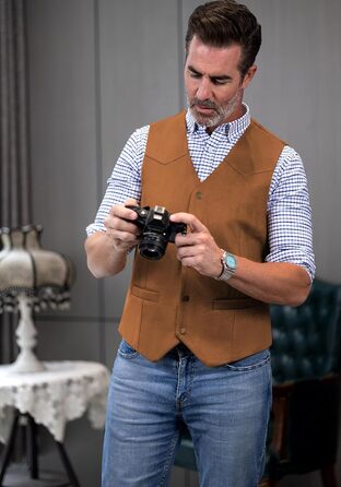 Костюмний жилет чоловічий Tuikayoo широкого крою, вінтажний, вестерн, ковбойський, нормальний крій (3XL, чорний)