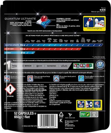 Таблетки для посудомийних машин Finish Powerball Quantum Ultimate, 20 шт, 650 г