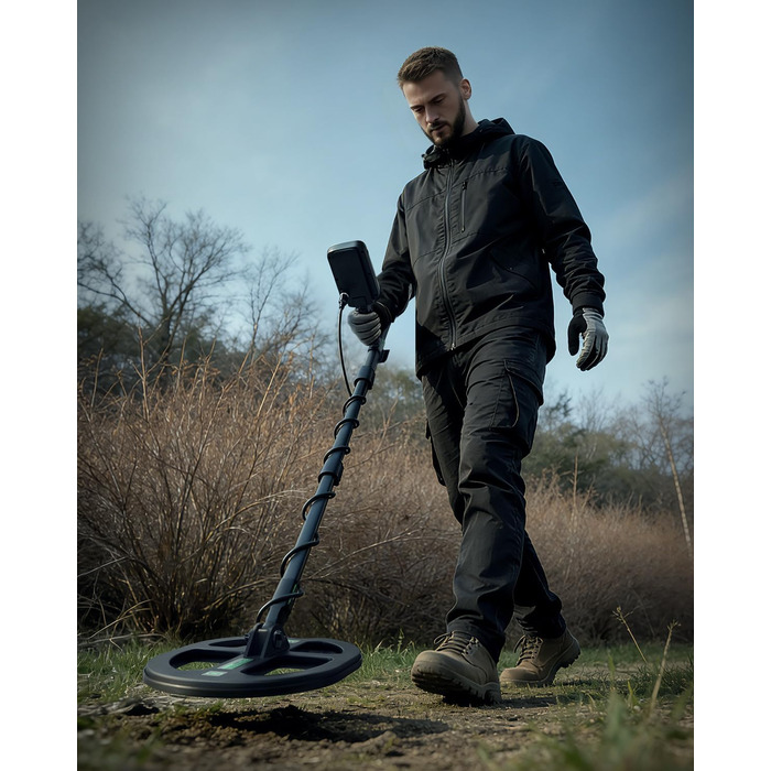 Металошукач Profi з водонепроникною котушкою 11'' DD, глибина виявлення 12''/30 см, висока чутливість до золота, 5 професійних режимів, Pinpoint для срібла