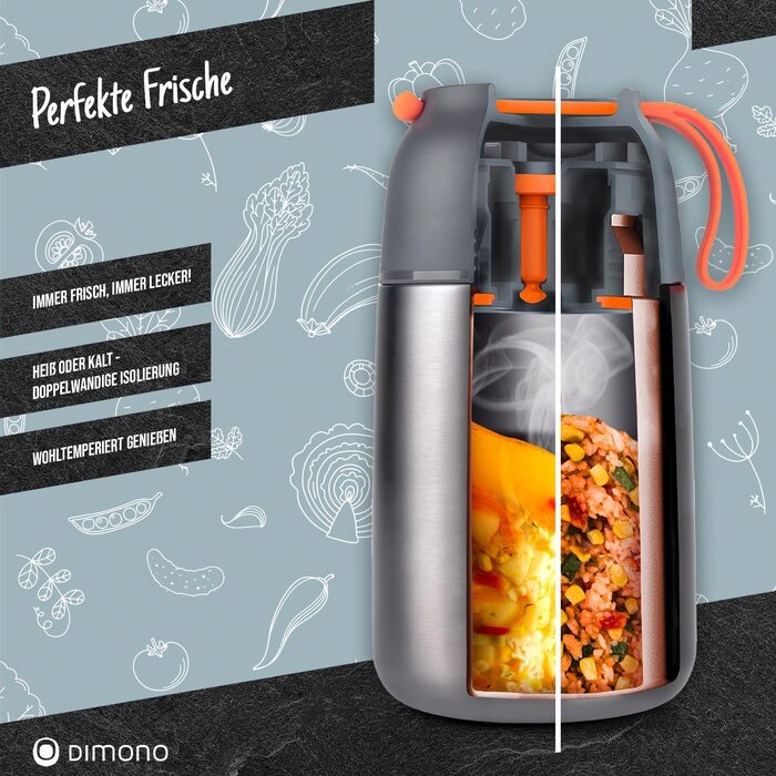 Ланч-бокс Dimono® з нержавіючої сталі, 700 мл - контейнер для їжі на виніс