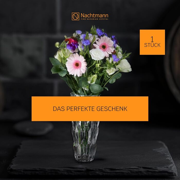 Скляна ваза Nachtmann Quartz 26 см, 88332 - ваза з кришталевого скла, для квітів, декор столу, придатна для миття в посудомийній машині