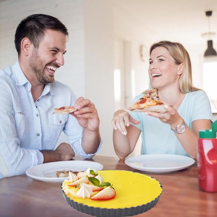 Форми для тартів з підйомним дном, 3 шт. (22/26/30 см), антипригарне покриття, з нержавіючої сталі, для випікання тартів, кιςів та пирогів