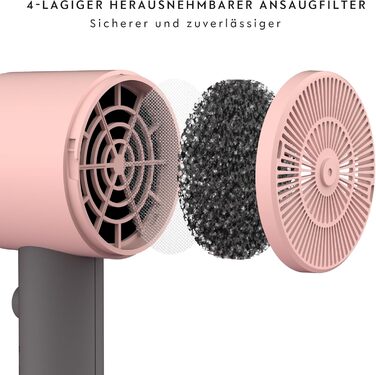 Фен AINA з дифузором: Іонська технологія, керамічне покриття, Cold Shot, 230V