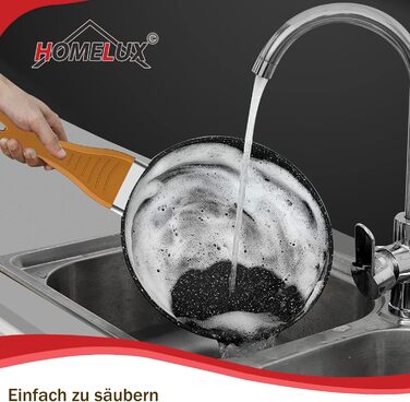 Набір посуду HOMELUX 10 предметів для індукційних плит з алюмінію з антипригарним покриттям, з кришками. Без PFOA.