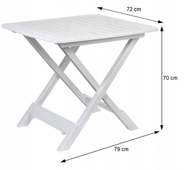 Прямокутний пластиковий стіл VidaXL, 79 x 72 x 70 см