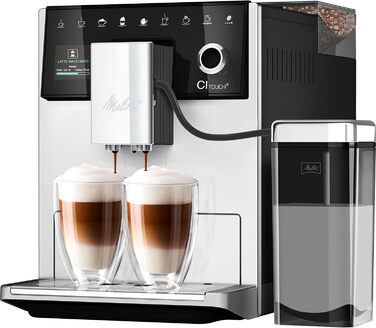 Melitta CI Touch - Fully Automatic Coffee Machine with Milk System, Coffee Machine with Integrated Coffee Grinder and Milk Frother, for e.g. Espresso or Cappuccino, silver Silver Facelift